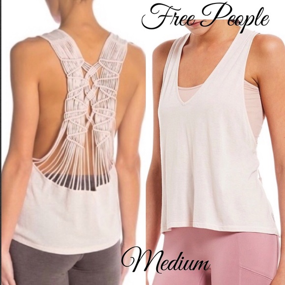 FREE PEOPLE Wilder Macrame Racerback Tank BNWT - Picture 13 of 13